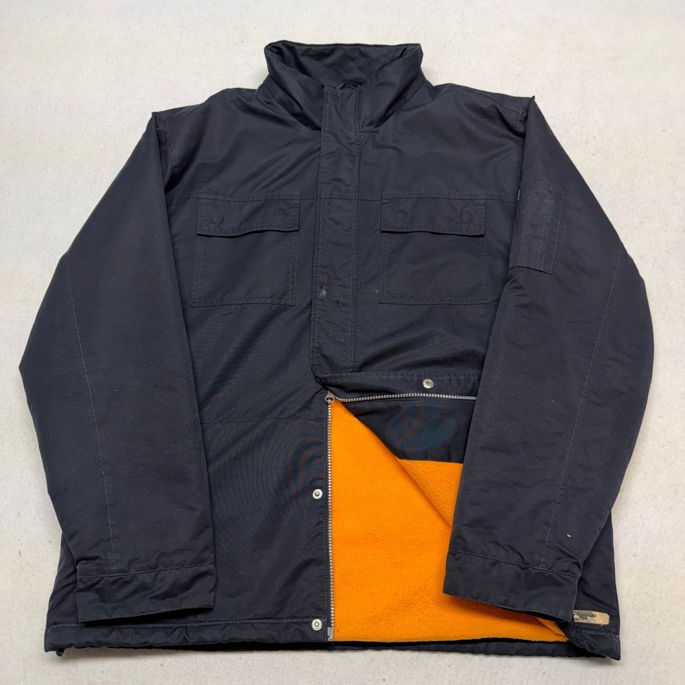 Vintage Quiksilver Utility Jacket XL‎ Mens Black Orange Fleece Lined Y2K Skater